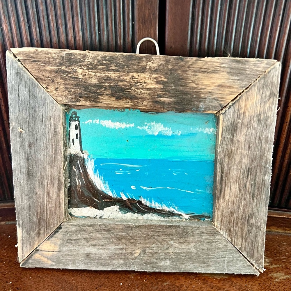 Rustic Lighthouse Painting
